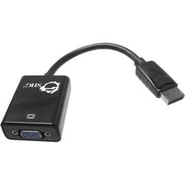 SIIG DisplayPort to VGA Adapter, DisplayPort Male Digital Audio/Video, HD-15 Female VGA, 9.5"