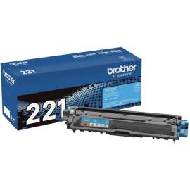 Brother Genuine TN221C Cyan Toner Cartridge, Laser, Standard Yield, 1400 Pages, Cyan