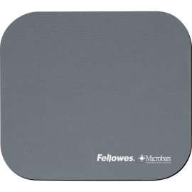Fellowes Microban Mouse Pad, Graphite, 8" x 9" x 0.13" Dimension, Graphite, Rubber