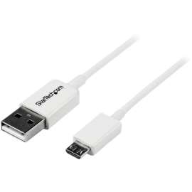 StarTech.com 0.5m White Micro USB Cable, A to Micro B, Charge or sync your Micro USB devices, with this high-quality white USB 2.0 replacement cable, 0.5m USB to Micro USB Cable Cord- USB A to Micro B Cable, Micro USB Charging Data Cable