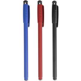 Targus Antimicrobial Stylus & Pen (3 Pack), 3 Pack, Rubber, Black, Red, Blue