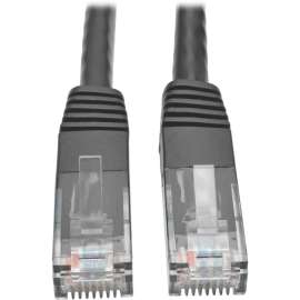 Tripp Lite 1ft Cat6 Gigabit Molded Patch Cable RJ45 M/M 550MHz 24 AWG Black, Category 6 for Network Device, Router, Modem, Blu-ray Player, Printer, Computer, 128 MB/s, Patch Cable, 1 ft