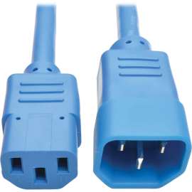 Tripp Lite Heavy Duty Power Extension Cord 15A 14 AWG C14 to C13 Blue 3', For Computer, Scanner, Printer, Monitor, Power Supply, Workstation, 230 V AC Voltage Rating, 15 A Current Rating, Blue