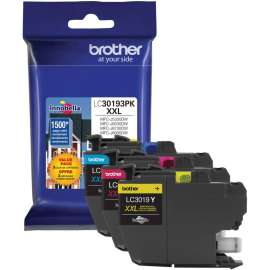 Brother LC30193PK Original Inkjet Ink Cartridge, Cyan, Magenta, Yellow, 3 / Pack, 1500 Pages Cyan, 1500 Pages Magenta, 1500 Pages Yellow