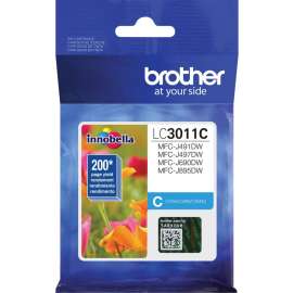 Brother LC3011C Original Standard Yield Inkjet Ink Cartridge, Single Pack, Cyan, 1 Each, 200 Pages