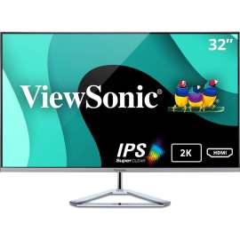 ViewSonic VX3276-2K-MHD 32 Inch Widescreen IPS 1440p Monitor with Ultra-Thin Bezels, HDMI DisplayPort and Mini DisplayPort, 32" IPS Monitor, QHD 2560 x 1440 Resolution, 1.07 Billion Colors, 250 Nit