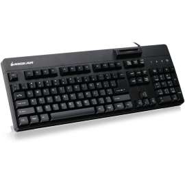 IOGEAR Integrated Keyboard/CAC Reader, Cable Connectivity, USB 2.0 Type A Interface, 104 Key, Desktop Computer, Notebook