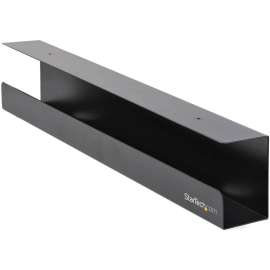 StarTech.com Under Desk Cable Management Tray, Cable Tray Organizer/Manager, Desk/Table Mount, Cord/Power Strip Holder, 23-1/2"L x 4-1/2"D, Steel under-desk cable management tray/holder; 23.6in x 4.5in x 3in (LxDxH); Supports up to 11lb, Screws Incl, For 