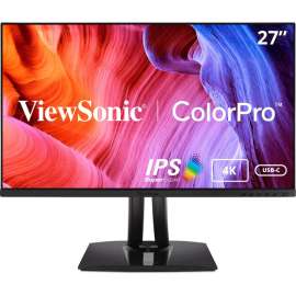 ViewSonic VP2756-4K 27 Inch Premium IPS 4K Ergonomic Monitor with Ultra-Thin Bezels, Color Accuracy, Pantone Validated, HDMI, DisplayPort and USB C for Professional Home and Office - ColorPro VP2756-4K - 4K UHD Ergonomic IPS Monitor with Pantone Val