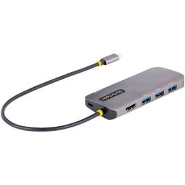 StarTech.com USB C Multiport Adapter, 4K 60Hz HDMI HDR10 Video, 3 Port 5Gbps USB 3.2 Hub, 100W PD PassThrough, GbE, Mini Travel Dock, USB C multiport adapter to 4K 60Hz HDMI video HDR with DP 1.4 Alt-Mode, 3x USB-A 5Gbps ,  100W USB PD Pass-Through laptop