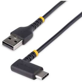 StarTech.com 6in (15cm) USB A to C Charging Cable Right Angle, Heavy Duty Fast Charge USB-C Cable, Durable and Rugged Aramid Fiber, 3A, 6in (15cm) short USB A to right-angled USB type-C charging cable for convenient peripheral connection, Heavy duty male-