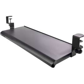 Under Desk Keyboard Tray, Clamp on Keyboard Holder, Up to 12kg/26.5lb, Height Adjustable, Ergonomic Sliding Keyboard Drawer - Sliding keyboard tray offers 3 heights (3.9/4.7/5.5in) - This black keyboard drawer extends up to 8.5" and the