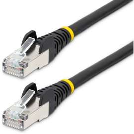 StarTech.com 6ft CAT6a Ethernet Cable, Black Low Smoke Zero Halogen (LSZH) 10 GbE 100W PoE S/FTP Snagless RJ-45 Network Patch Cord, 6ft Black Low Smoke Zero Halogen (LSZH) Shielded CAT6A Ethernet Cable, 10GbE Multi Gigabit 1/2.5/5/10Gbps, 100W PoE++, 27 A