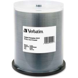 Verbatim 95252 CD Recordable Media, CD-R, 52x, 700 MB, 100 Pack Spindle