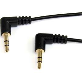 StarTech.com 1 ft Slim 3.5mm Right Angle Stereo Audio Cable