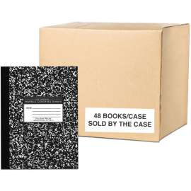 Roaring Spring College Ruled Oversized Flexible Cover Composition Book, 1 Case (48 Total), 10.25" x 7.88" 80 Sheets, Black Marble, 160 Pages