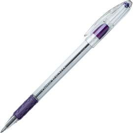 R.S.V.P. Ballpoint Pen, Stick, Fine 0.7 mm, Violet Ink, Clear/Violet Barrel, Dozen