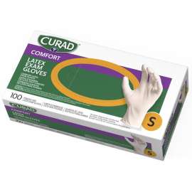 Latex Exam Gloves, Powder-Free, Small, 100/Box