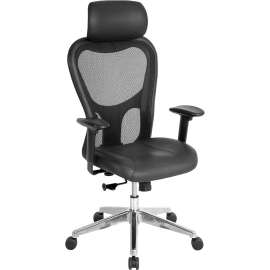 Lorell Exec. High-back Leather/Mesh Exec. Chair