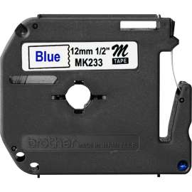 M Series Tape Cartridge for P-Touch Labelers, 0.47" x 26.2 ft, Blue on White