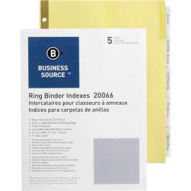 Bus. Source Insertable 5-Tab Ring Binder Indexes