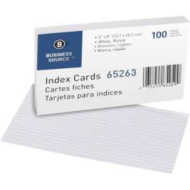 Bus. Source Ruled White Index Cards