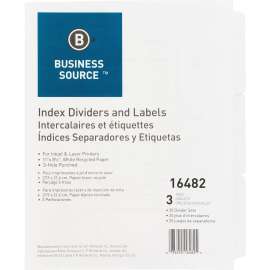 Bus. Source 3-tab Punched Index Dividers