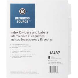 Bus. Source Unpunched Index Dividers Set