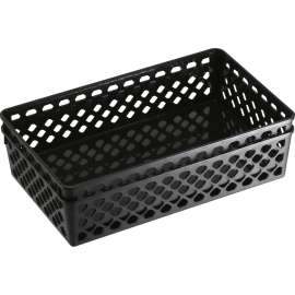 Recycled Supply Basket, Plastic, 10.06 x 6.13 x 2.38, Black, 2/Pack