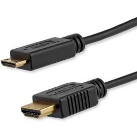StarTech.com 6ft Mini HDMI to HDMI Cable with Ethernet, 4K 30Hz High Speed Slim Mini HDMI 1.4 (Type-C) Device to HDMI Adapter Cable/Cord