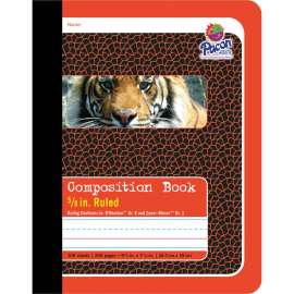 Composition Book, Pitman Rule, Red Cover, 9.75 x 7.5, 100 Pages