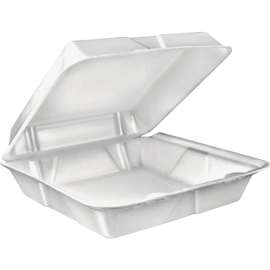 Dart Foam Container, 9"L x 9"W x 3"H, White, Pack of 200