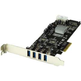 StarTech.com 4 Port PCI Express (PCIe) SuperSpeed USB 3.0 Card Adapter w/ 2 Dedicated 5Gbps Channels