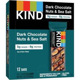 Nuts and Spices Bar, Dark Chocolate Nuts and Sea Salt, 1.4 oz, 12/Box