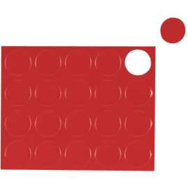 Interchangeable Magnetic Board Accessories, Circles, Red, 3/4", 20/Pack