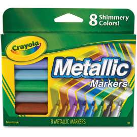 Metallic Markers, Medium Bullet Tip, Assorted Colors, 8/Set