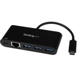StarTech.com 3 Port USB-C Hub with Gigabit Ethernet & 60W Power Delivery Passthrough