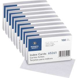 Bus. Source Ruled White Index Cards