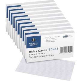 Bus. Source Ruled White Index Cards