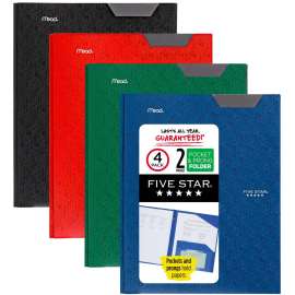 Mead Five Star Stay-put Tabs Pocket Folder