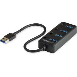 StarTech.com 4 Port USB 3.0 Hub - USB Type-A to 4x USB-A with Individual On/Off Port Switches - SuperSpeed 5Gbps USB 3.1 Gen 1 - Bus Power