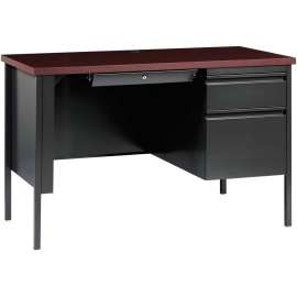 Lorell Fortress Series Mahogany Laminate Top Desk