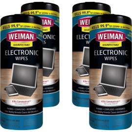 E-tronic Wipes, 7 x 8, White, 30/Canister, 4/Carton