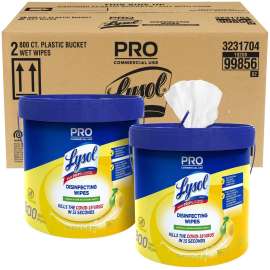 Lysol Disinfecting Wipes Bucket, Lemon & Lime Blossom, 800 Wipes/Bucket, 2 Buckets/Carton