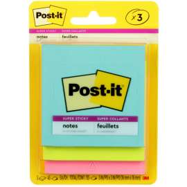 3M Post-it Electric Glow 3x3 Super Sticky Notes