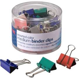 Assorted Colors Binder Clips, Medium, 24/Pack