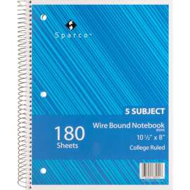 Sparco Wire Bound College Ruled Notebook