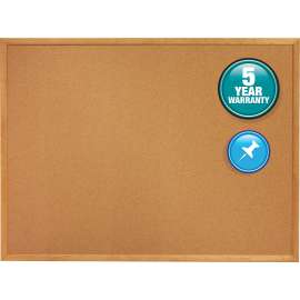Classic Series Cork Bulletin Board, 48 x 36, Oak Finish Frame
