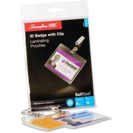 SelfSeal Self-Adhesive Laminating Pouches & Single-Sided Sheets, 8 mil, 4.13" x 2.94", Gloss Clear, 10/Pack