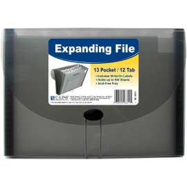 Expanding Files, 1.63" Expansion, 13 Sections, Letter Size, Smoke